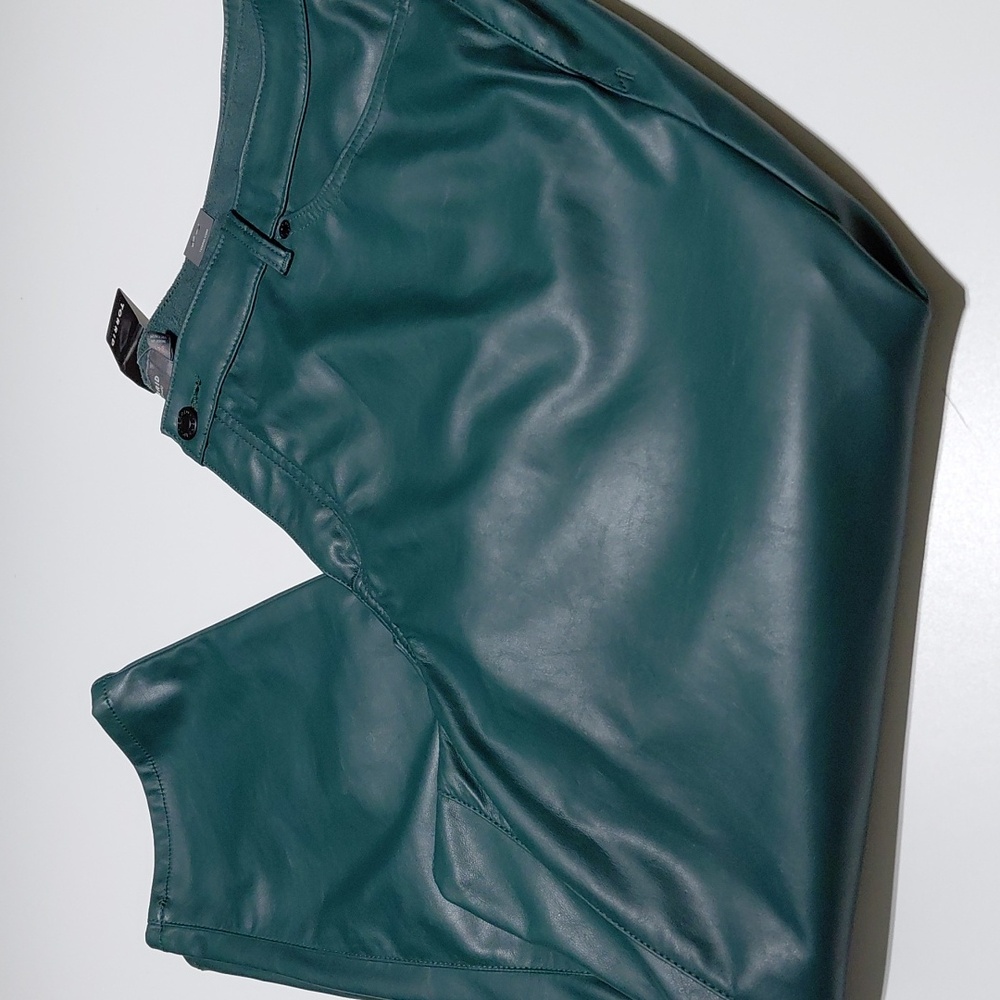 TORRID Women's  Green Faux Leather Perfect Skinny High Rise  Pants - 24 Tall